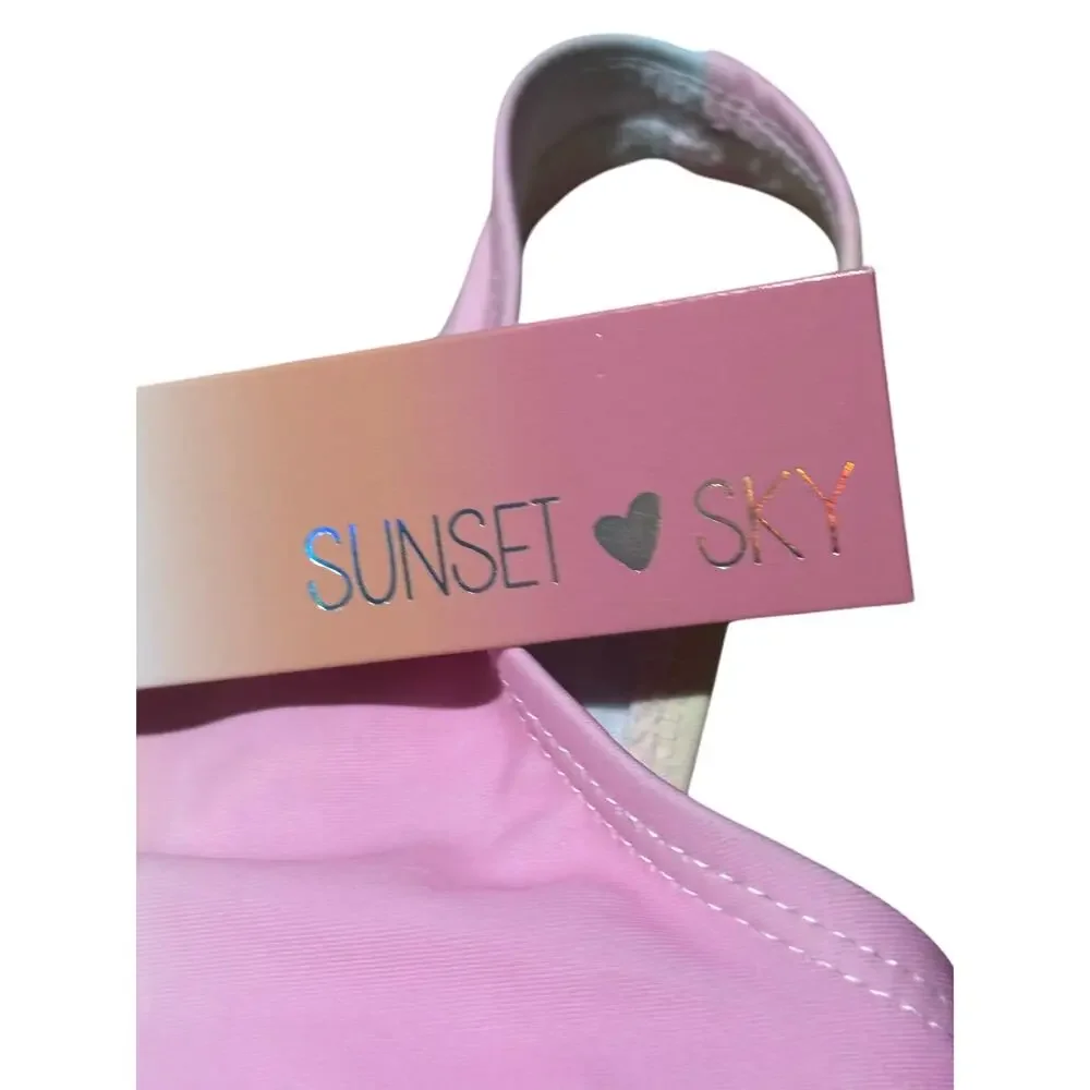 Sunset Sky 12 pastel cut away swim one piece like a bikini knotted front nwt